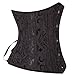 Everbellus Womens 24 Spiral Steel Boned Satin Underbust Waist Training Brocade Corset