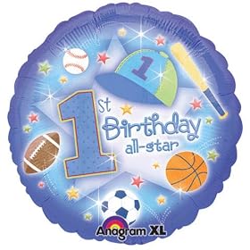 1st Birthday All-Star 18" Foil Balloon Infant