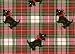 36 6 Scottie Dog Plaid Quilt Flannel Fabric Squares