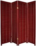 Where to Buy Room Dividers Most Durable - 5.5 Foot Tall Shutter Folding Privacy w/ Blinds - 4 Panel Rosewood
