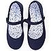 Childrenchic Mary Jane Flats with Hook and Loop Straps â€“ Shoes for Girls (Canvas - Navy Blue, 22 M EU, 6-6.5 M US Toddler)