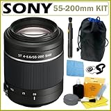 Sony Alpha SAL552002 55-200mm F/4-5.6 Sam DT Telephoto Zoom Lens + Accessor ....