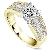 1 1/2 Carat Round Diamond Engagement Ring 18k Yellow Gold
