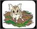 Decorated Mouse Pad with gerbil, mouse, grass, rodent, shaking