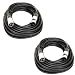 GLS Audio 50ft Mic Cable Patch Cords - XLR Male to XLR Female Black Microphone Cables - 50' Balanced Mike Snake Cord - 2 PACK