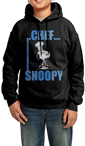 Cotton Snoopy Peanuts Chef Blue Hooded Sweatshirts For Junior Popular
