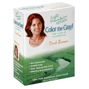 Light Mountain Natural Color The Gray! Hair Color & Conditioner, Dark Brown, 7 oz (197 g) (Pack of 2)