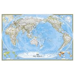 Weltkarte Classic politisch, Pazifik zentriert, gro�es Format, laminiert: NATIONAL GEOGRAPHIC Weltkarte