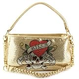Jolly Roger Love Kills Slowly Agnes Hobo Bag - Gold