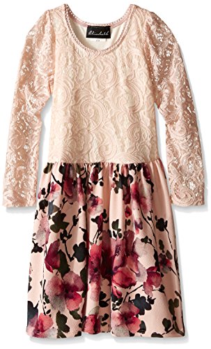 Elisabeth Big Girls' Lace Bodice Dress with Printed Skirt