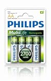 Philips MultiLife NiMH Rechargeable AA Batteries 2700mAh 4PK