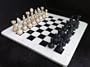 16" Classic Beige Marble and Black Marble Staunton Style Chess Set