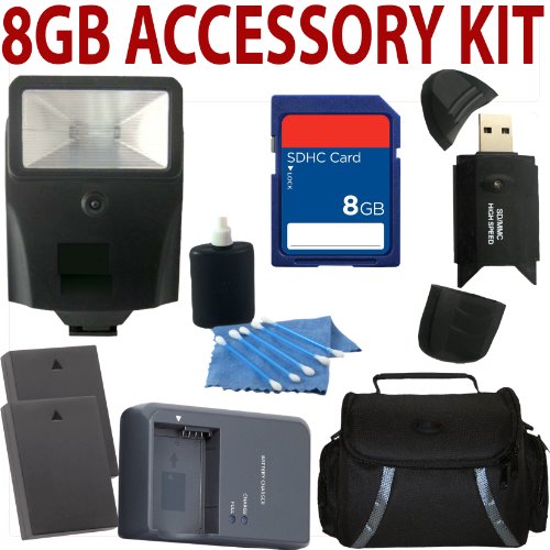 Canon SD940 IS, IXUS 120 IS, IXY 220 IS Digital Camera Accessory Kit Includes 2 Canon NB-4L (NB4L) Equivalent Replacement Batteries + Replacement Battery Charger + Camera Case + 8GB SDHC Memory + Memory Reader + Camera Cleaning Kit