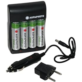 Click here to buy AGFA AC DC NiMH AA and AAA Battery Charger with 4 2500mAh AA Batteries Included APQC4 by Agfa.