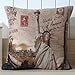 LINKWELL 45x45cm USA Golden Gate Bridge Empire State Building Linen Pillow Cover Cushion Case