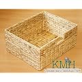 Grosse Korb-Box aus geflochtener Wasserhyazinthe / Box / Kiste / Aufbewahrungsbox / Korb / Schrankkorb / Regalkorb