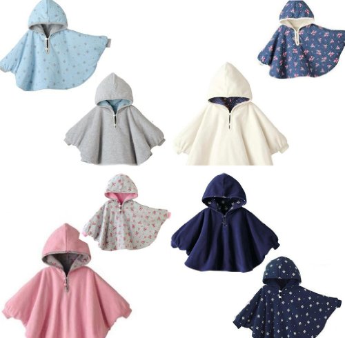 Gaorui Baby Kids Toddler Double-side Wear Hooded Cape Cloak Poncho Hoodie Coat