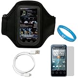 Black Durable Neoprene Exercise Sports Workout Armband with Adjustable Velc ....