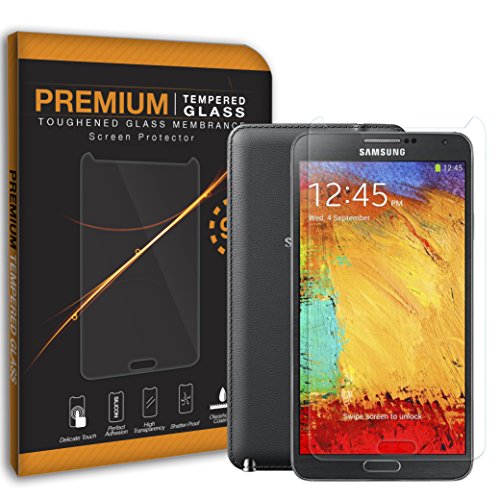 NOTE 3 SCREEN PROTECTOR, NUE DESIGNS TM [Samsung Galaxy Note III 3 N9000] - 9h Hardness Premium Tempered Glass Screen Protector Real Explosion-Proof/Anti-Scratch/Anti-Shatter/Oleophobic Coating/Ultra Clear [1-Pack]