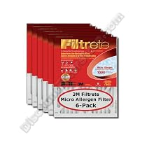 3M Filtrete 1000 MPR, 6-Pack, Micro Allergen Reduction Filter, 16x 25x-1