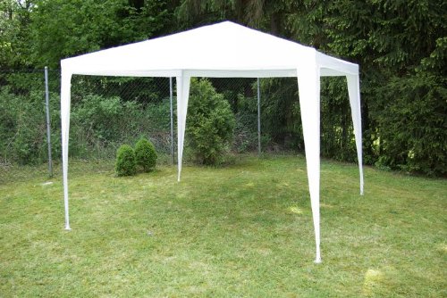 Pavillon 3 x 3 Meter, Partyzelt in weiß PE-Plane Pavillon 3 x 3 Meter, Partyzelt in weiß PE-Plane
