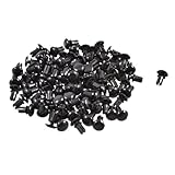 uxcell 鋲　押しリベット　ファスナー　プッシュリベットクリップ　R4060　ブラック　ナイロン　約100個