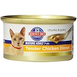 Hill's Science Diet Mature Adult Tender Chicken Dinner Chunks and Gravy Cat Food Can, 2.9-Ounce, 24-Pack