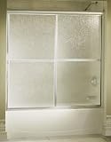 Sterling 5106-59S Finesse Bath Door 58-5/16H x 54-5/8 - 59-5/8W Rain Glass Silver
