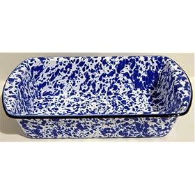 Loaf Pan, Enamelware, Blue Marble by Crow Canyon Home