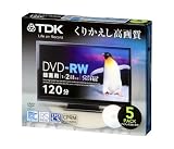 TDK 録画用DVD-RW デジタル放送録画対応(CPRM) ホワイトワイドプリンタブル 1-2倍速 5mmスリムケース 5枚パック DRW120DPWA5S