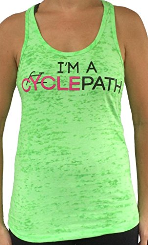 SoRock Women's I'm A Cyclepath Burnout Tank Top Lime Green