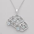 Necklace With 0.90ctw Genuine Topazes Crafted in 925 Sterling silver. Total item weight 7.5g Length 18in