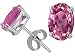 2.50 cttw Genuine Oval Pink Tourmaline Earring Studs - 14kt White Gold