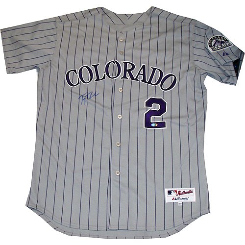 Steiner Sports MLB Colorado Rockies Rookie of the Year Tulowitzki Authentic Road Jersey (Signed on Front)
