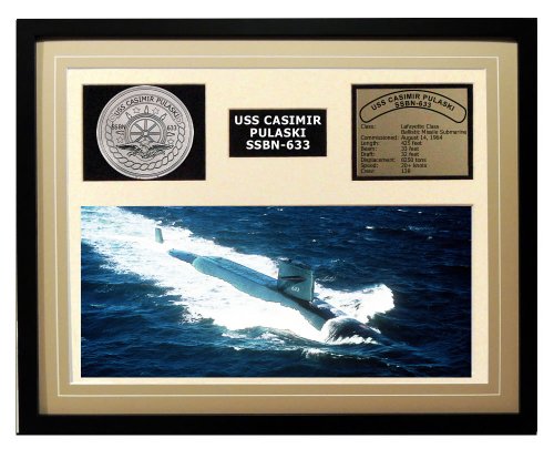 Navy Emporium USS Casimir Pulaski SSBN 633 Framed Navy Ship Display
