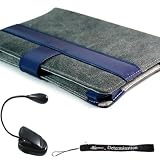 True Canvas Travel Case Cover for Amazon Kindle 2 / Global Wireless 6" + Indlues a 4-Inch Determination Hand Strap + also includes a "Read in the Dark LED Light" with a Flexible GooseNeck