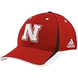 adidas Nebraska Cornhuskers Scarlet Official Team Flex Fit Hat