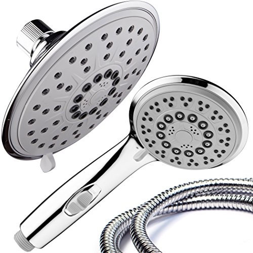 Hydroluxe Full Chrome Ultra Luxury Shower Head Handheld Shower