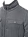 Doublju Men Trendy Skinny Fit Shoulder Point Zip Up Jacket CHARCOAL,(US-M)ASIA-L