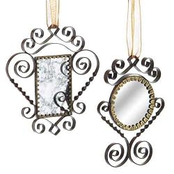 Wendy Addison Antique Mirror Christmas Ornaments Set of 2
