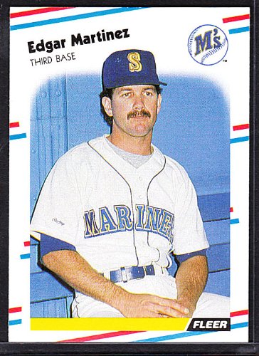 1988 Fleer #378 Edgar Martinez Seattle Mariners (RC - Rookie Card)