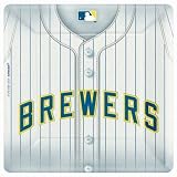 Costumes 203821 Milwaukee Brewers Baseball- Square Banquet Dinner Plates
