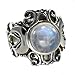 Large Moonstone Victorian Triple Moon Goddess Ring Wicca Pagan Jewelry (sz 4-15)
