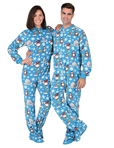 Footed Pajamas - Winter Wonderland Adult Fleece