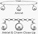 10 Inch 10 Karat White Gold Celtic 3 Charm Anklet