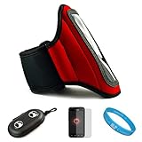 Red Durable Moisture Resistant Neoprene Protective Exercise Workout Armband ....