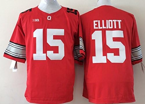 MNY Men's Football Shirt Ohio State Buckeyes NO.15 Elliott NCAA Ohio State Buckeyes Football Jersey