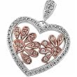 Two Tone Rose Diamond Heart Pendant