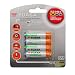Yuasa - 4 Pack 1000mAh AAA NiMH Rechargeable Batteries with FREE Battery Case