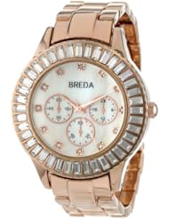 Breda Womens 2338-rosegold Brandi Square Rhinestone Bejeweled Watch